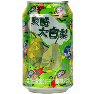 对鹿大白梨汽水荔枝葡萄味东北老汽水果味碳酸饮料易拉罐装330ml