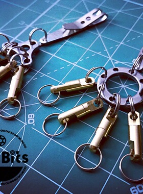 【BitsBits】EDC改装战术纯铜旋转户外快挂钥匙环登山快挂装备