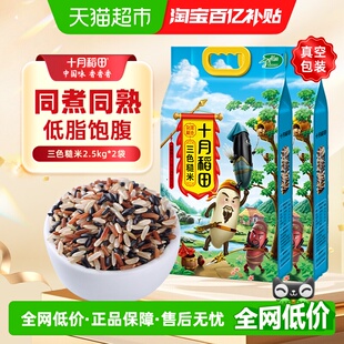 十月稻田三色糙米五谷杂粮黑米红米糙米