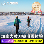 加拿大旅游黄刀镇滑雪溜冰一日游踏雪追极光狗拉雪橇雪地摩托车