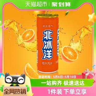 330ml×6听果汁碳酸饮料橘汁汽水夏天饮品 北冰洋桔汁汽水易拉罐装