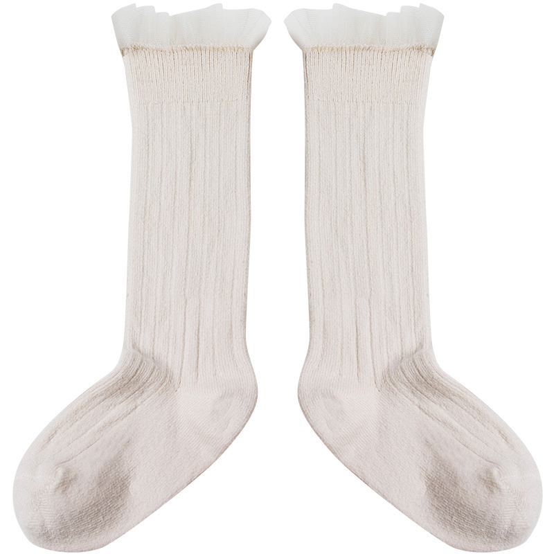 法国Collegien袜子女童中筒袜外穿ins潮袜花边公主袜宝宝长筒袜子