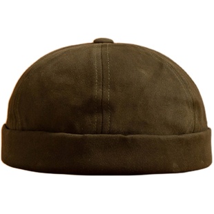 春秋帽子女复古纯色瓜皮帽日系光板雅痞街头情侣嘻哈寸头地主帽男