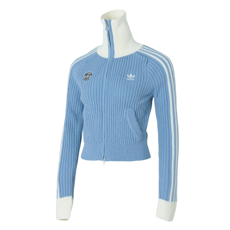 【自营】Adidas阿迪达斯三叶草女装修身时尚复古针织休闲外套运动