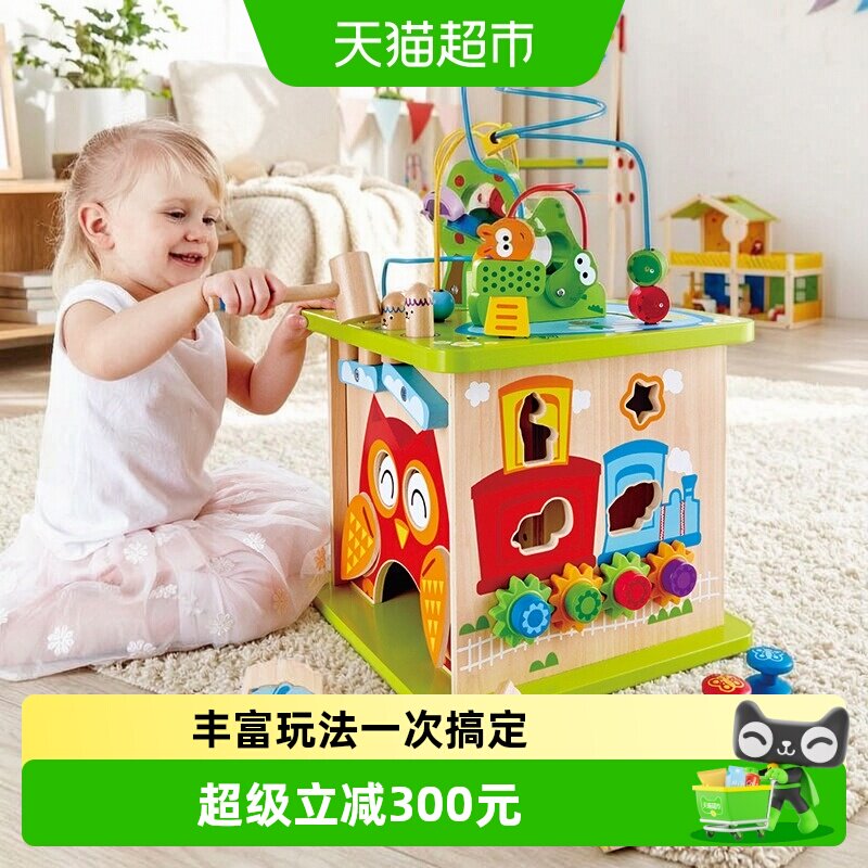 Hape森林动物游戏盒六面体玩具图片