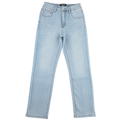 浅蓝修身小直筒裤长裤牛仔裤新款