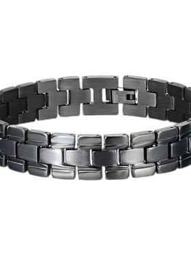 黑色时尚风钛钢可调节手链