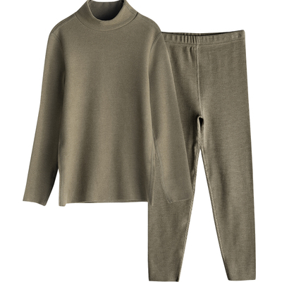 儿童半高领秋衣秋裤德绒发热男童