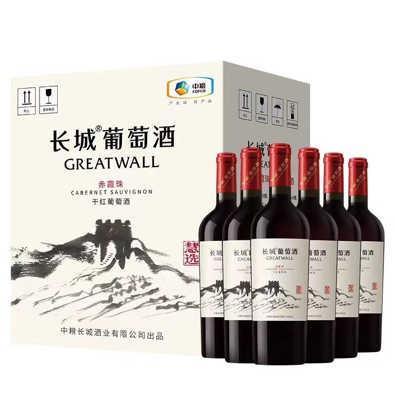 中粮长城华夏慧选赤霞珠干红葡萄酒整箱6瓶750ml整箱佐餐口粮红酒