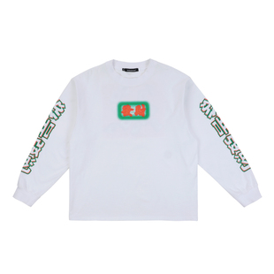 S.view孙千/戴燕妮同款恭喜发财文字印花港式复古街头潮牌长袖T恤