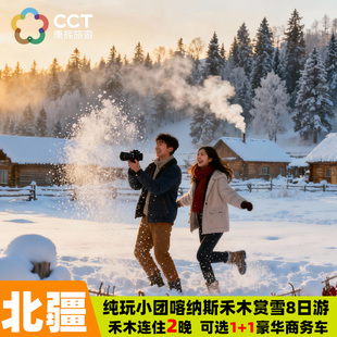 【送雪票+旅拍+雪地摩托】新疆旅游8天7晚跟团游阿勒泰冬季旅行