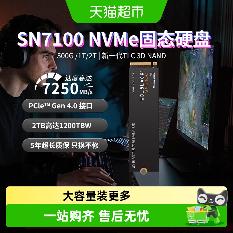 闪迪sn7100固态硬盘笔记本PC电脑m2接口大容量3A游戏