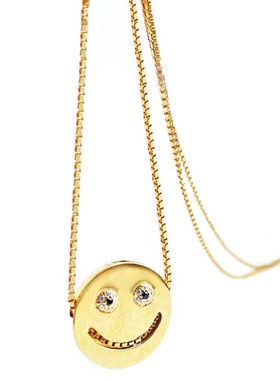 壹心原创设计S925纯银笑脸项链