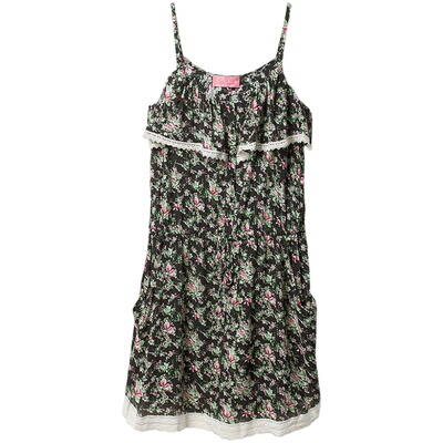 复古威莎专柜正品显瘦吊带连衣裙