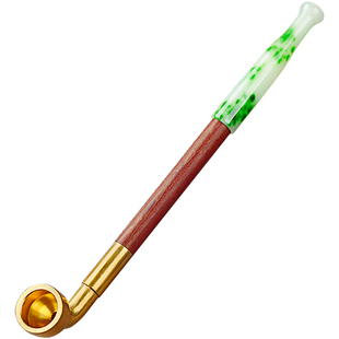 优雅烟斗手工红檀实木烟杆过滤长玉石烟嘴老人短款烟枪旱烟袋锅子