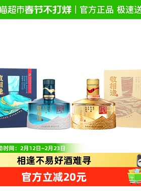 舍得敬相逢52度浓香型白酒100ml*2瓶小酒自饮摆柜收藏盒装白酒