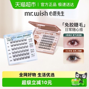 心愿先生免胶小羊角燕尾纱假睫毛浓密分段 Mr.wish 享优惠