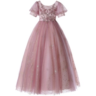 女童礼服公主裙蓬蓬纱生日花童儿童小主持人高端定制钢琴演出服装