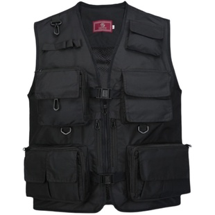户外多口袋摄影背心工装记者导演男女团队工作服钓鱼马甲定制绣印