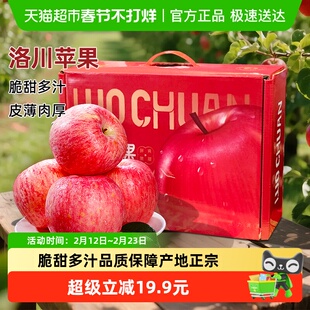 【年货礼盒】洛川苹果新鲜红富士12枚手提礼盒装脆甜多汁时令水果