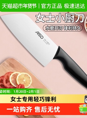 爱仕达菜刀家用厨房切菜刀具超快锋利轻巧女士小不锈钢厨师切片刀