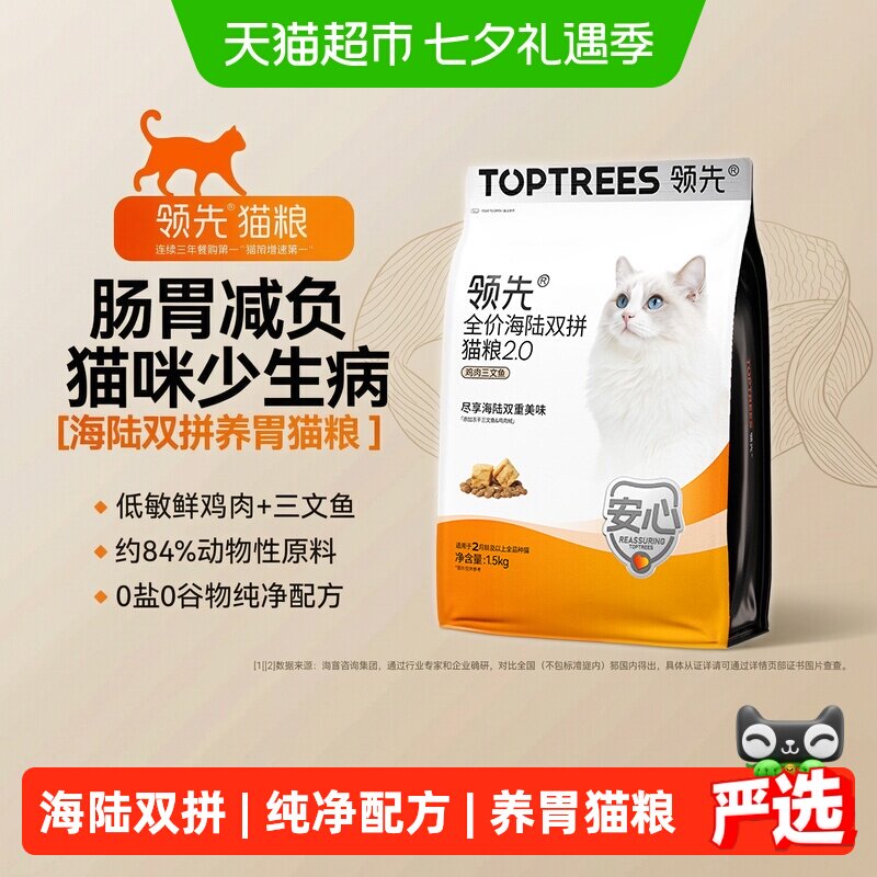 领先海陆双拼猫粮1.5kg 64元 - 线报酷