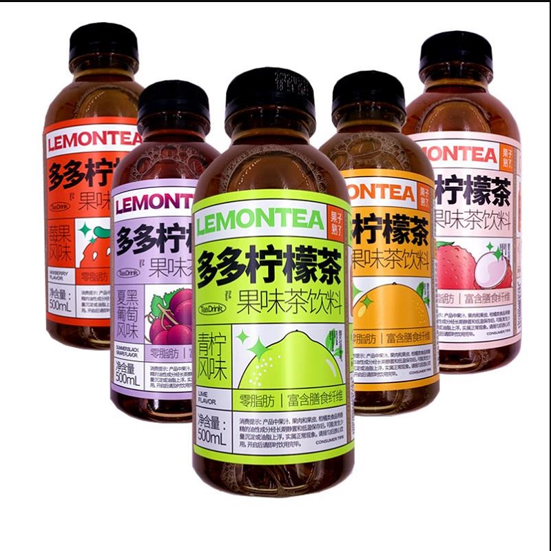 果子熟了多多柠檬茶500mL5瓶果味茶饮料混合口味