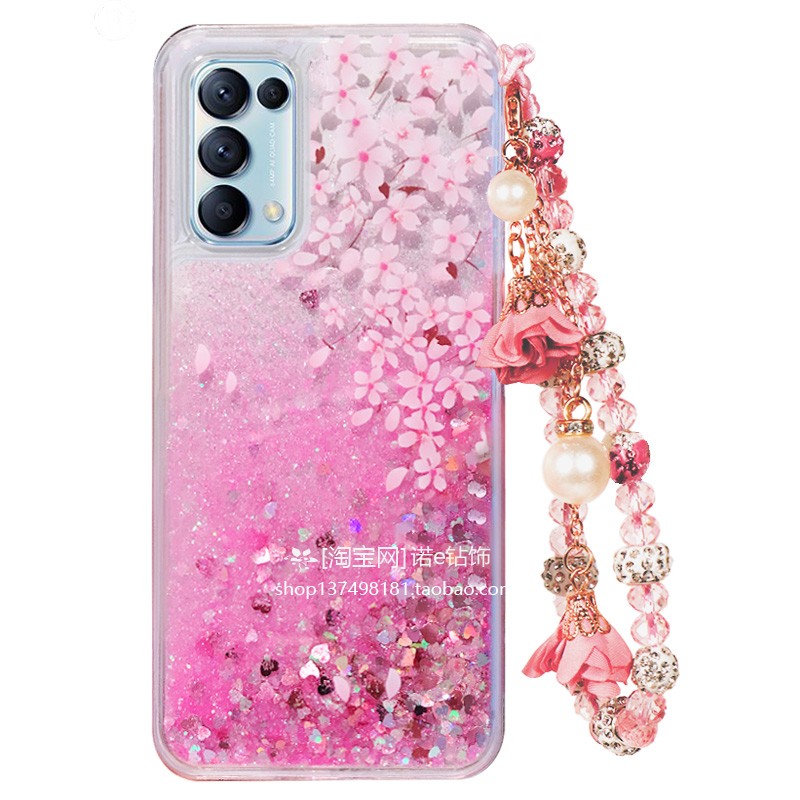 oppoReno5手机壳Reno4液态流沙Reno4SE女款Reno5pro保护套A93软壳