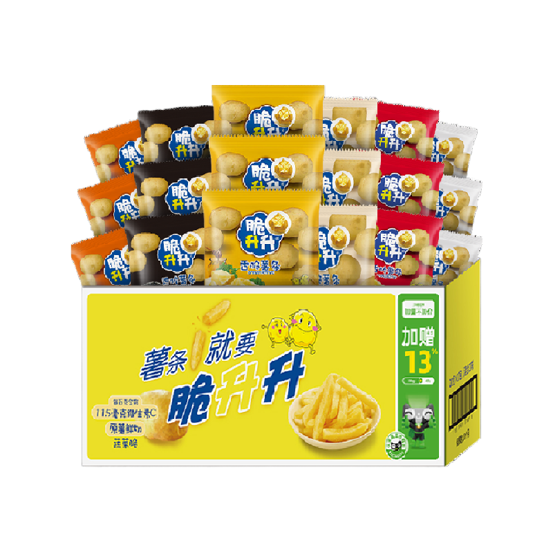 国产脆升升多口味非膨化薯条礼盒儿童零食早餐340g