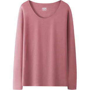 德绒无痕保暖内衣女士加厚加绒低领打底衫自发热单件上衣秋衣冬季