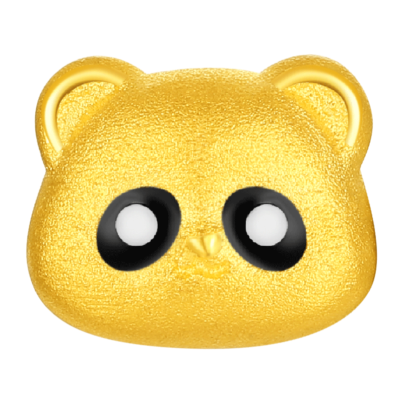 潮宏基趣玩足金耳钉黄金珐琅熊猫萌爪小花竹叶耳饰女礼物单只计价,黄金,耳饰,淘宝优惠券,粉丝福利购,淘宝优惠卷