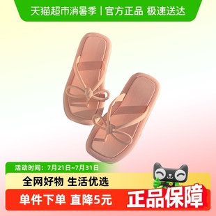 海边夹脚沙滩拖鞋 细细条 纯色蝴蝶结创意网红韩系女夏外穿人字拖