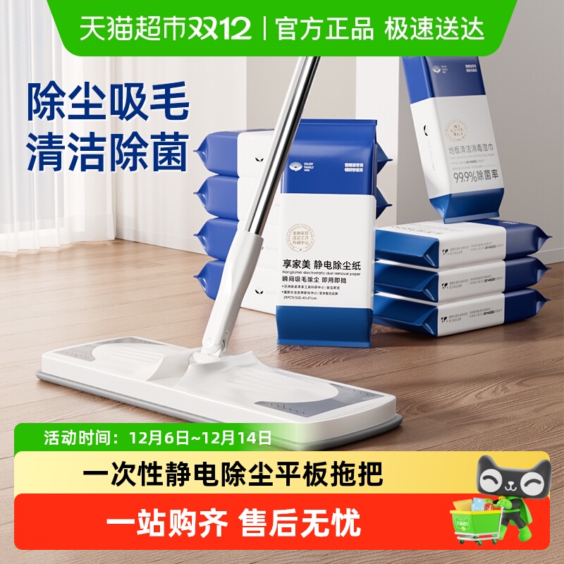 享家美蜂窝集尘去污除菌静电拖把