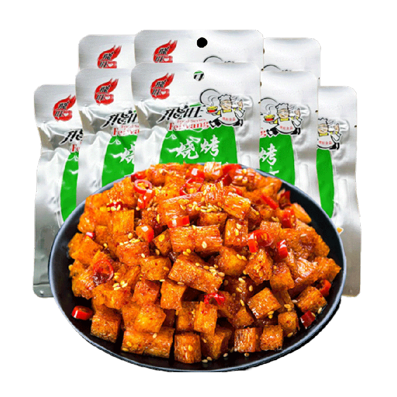 飞旺湖南辣条香辣味烧烤麦叮8包/袋校园怀旧素蹄筋休闲零食小吃