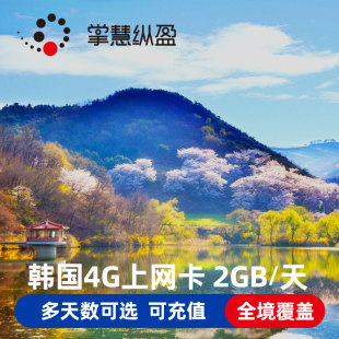 韩国电话卡4G高速1 10天2G无限流量手机上网卡济州岛留学