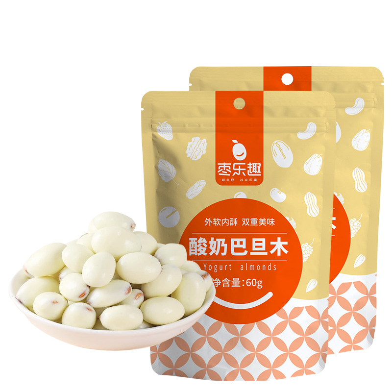网红酸奶巴旦木夹心巴旦木奶球奶香浓郁儿童休闲零食