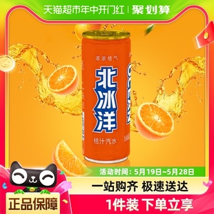 北冰洋桔汁汽水易拉罐装 330ml×6听果汁碳酸饮料橘汁汽水夏天饮品