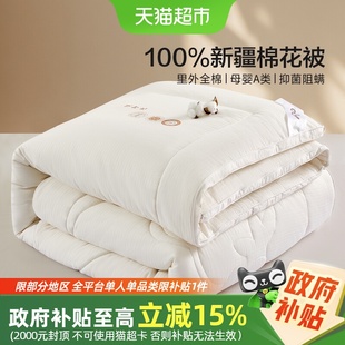 水星家纺加厚冬被母婴A类抑菌棉花被秋冬保暖被子宿舍被芯床品