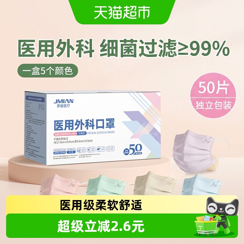 界面医用外科口罩萌趣图案50片图片