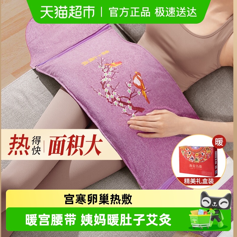暖宫护腰带宫寒卵巢暖肚子姨妈神器海盐袋艾草热敷包电加热理疗袋
