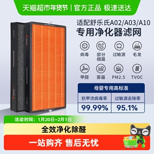 适配舒乐氏空气净化器滤芯A02/A03/A10净化机过滤网除醛