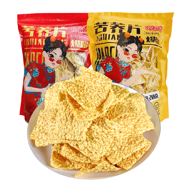 食谷坊苦荞片葱香味280g荞麦脆锅巴办公室解馋追剧膨化小零食薯片