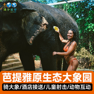 芭提雅大象村乐园骑大象丛林飞跃ATV实弹射击儿童可玩