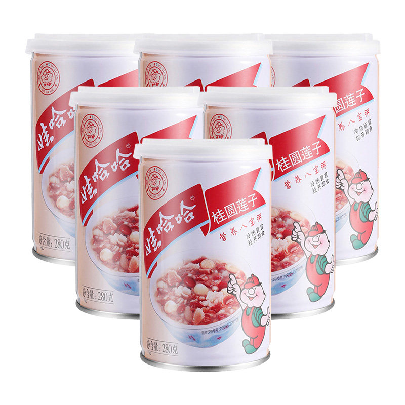 娃哈哈桂圆莲子八宝粥280g×6罐整箱早餐速食粥哇哈哈即食免煮,粮油调味/速食/干货/烘焙,速食粥,淘宝优惠券,粉丝福利购,淘宝优惠卷
