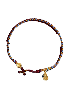 足金手工錾刻古法黄金福禄吉