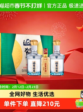 迎驾贡酒钻星浓香型白酒42度450ml*2+125ml礼盒装 宴请送礼送长辈