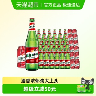 啤酒整箱批发囤货装 乌苏啤酒大红乌苏620ml 12罐装 330ml 24瓶
