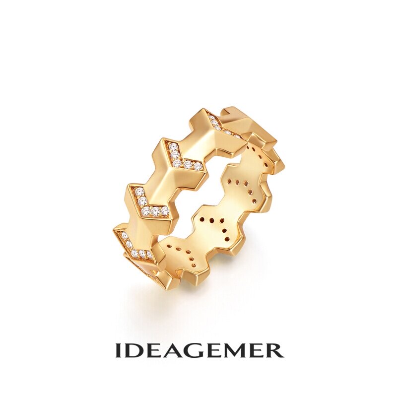 IDEAGEMER山文甲纯银戒指图片