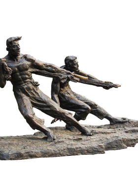 定制公园文化商业街民间纤夫雕塑