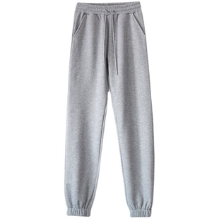 高个子超长运动裤女加长高腰休闲裤秋冬加厚卫裤加绒松紧束脚长裤